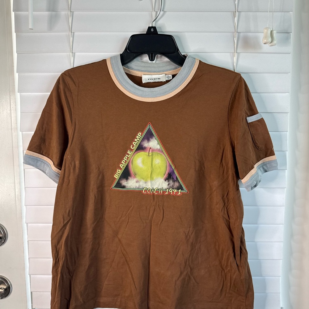 Coach Brown T-Shirt with Graphic Design